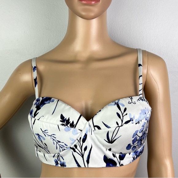 NEW FAVORITE DAUGHTER REVOLVE FLORAL PRINT SATIN BRA TOP - Picture 2 of 8